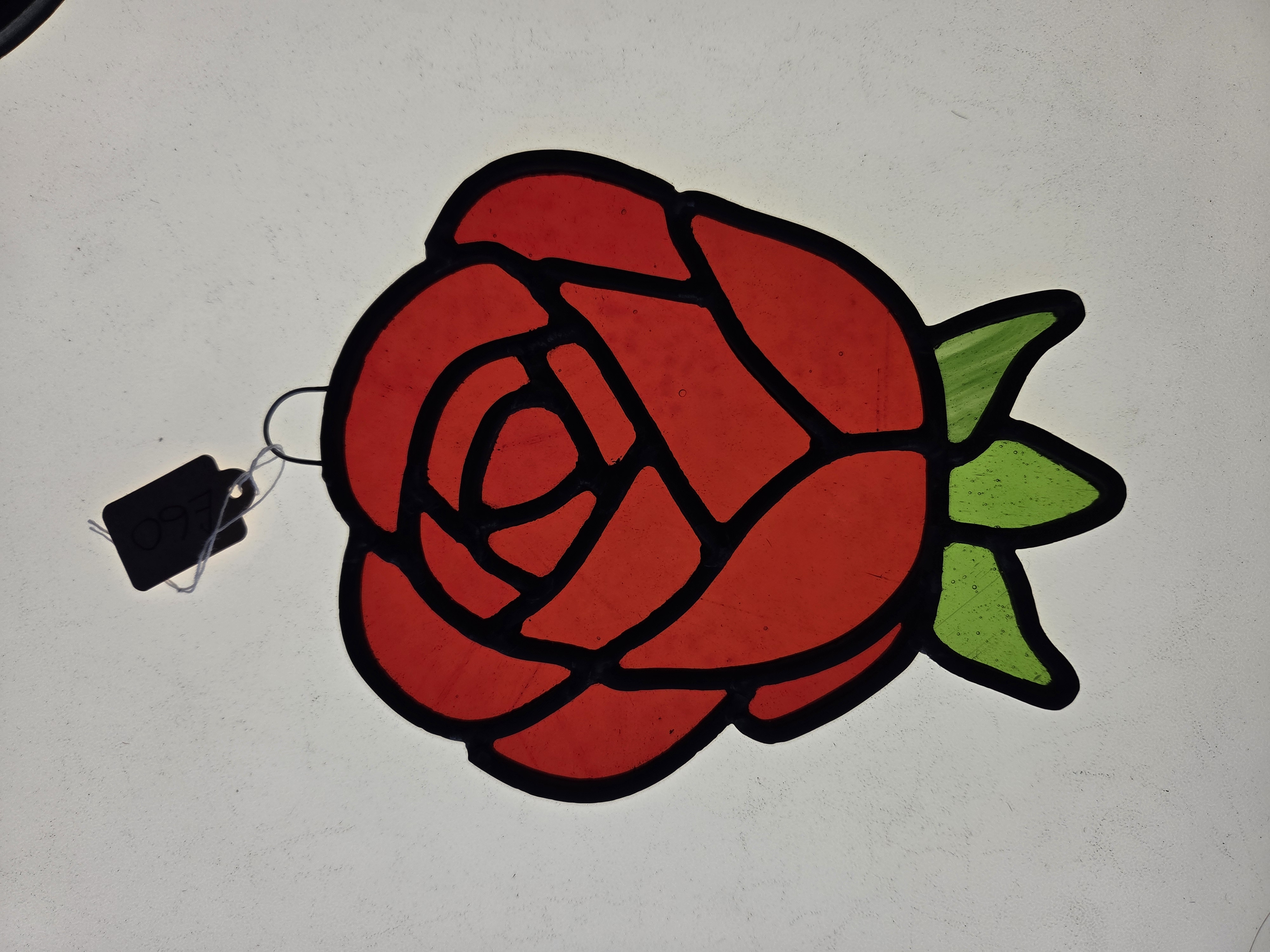 Stained Glass Rose Suncatcher