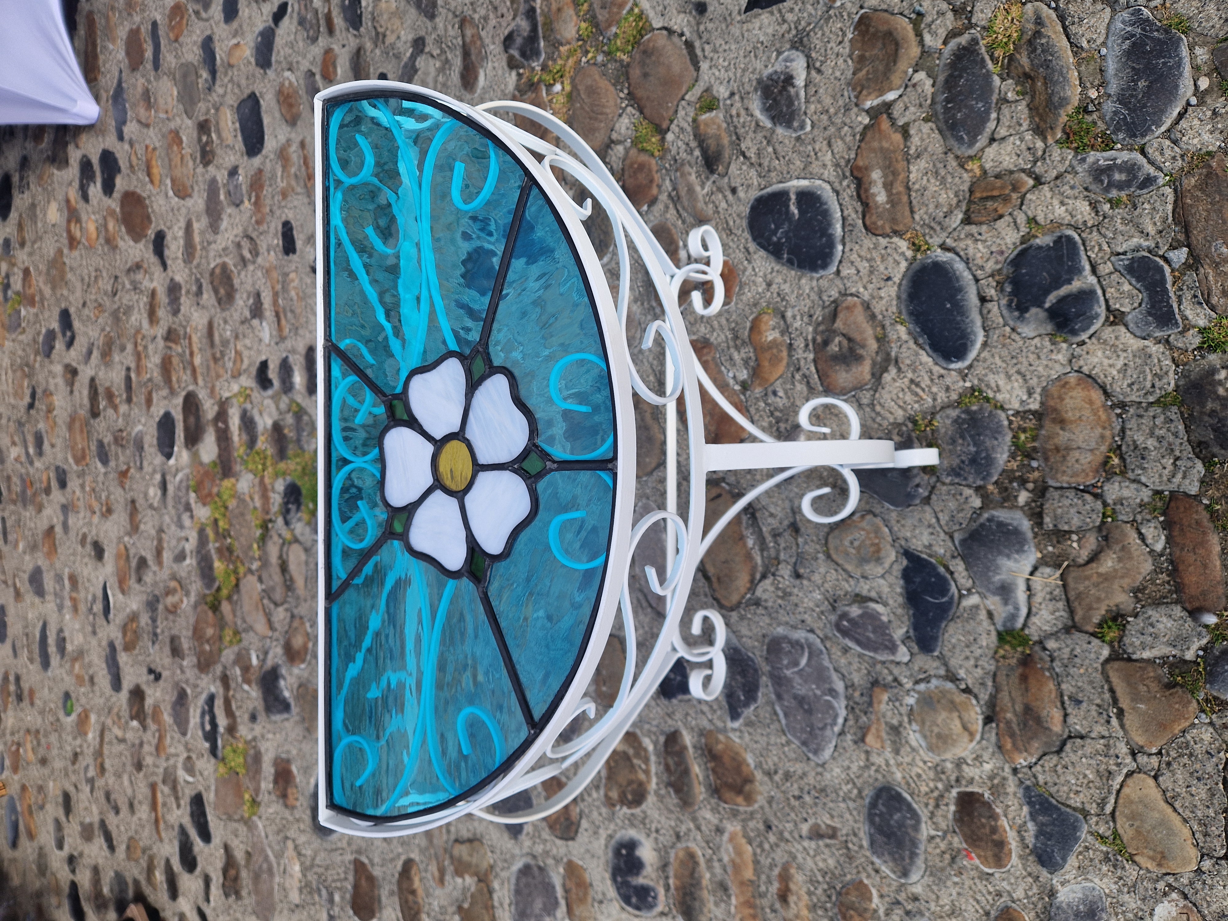 Stained Glass Yorkshire Rose Table