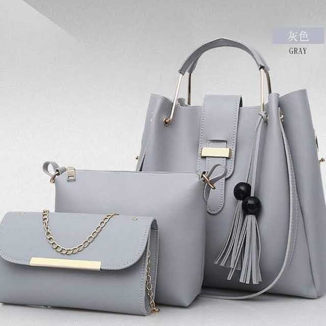Sac à main en cuir gris