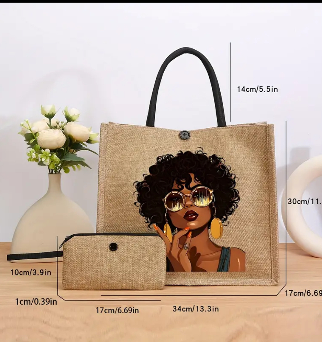 Sac fourre-tout en toile avec motif