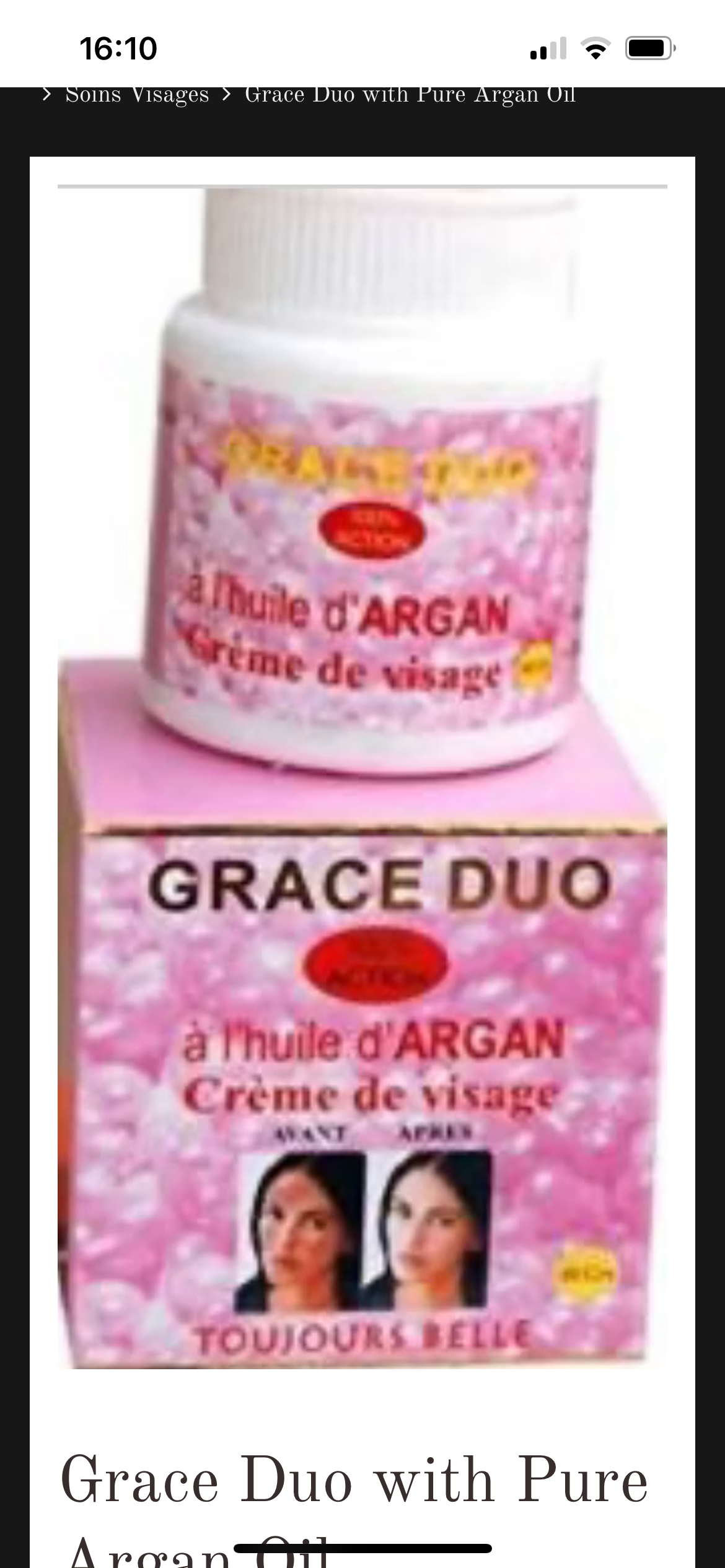 GRACE DUO Crème de visage à l'huile d'ARGAN