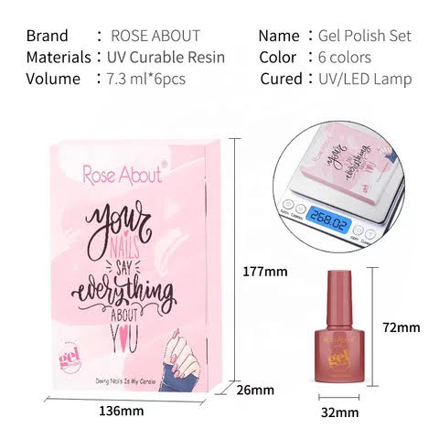 Ensemble de vernis à ongles 6 pièces 