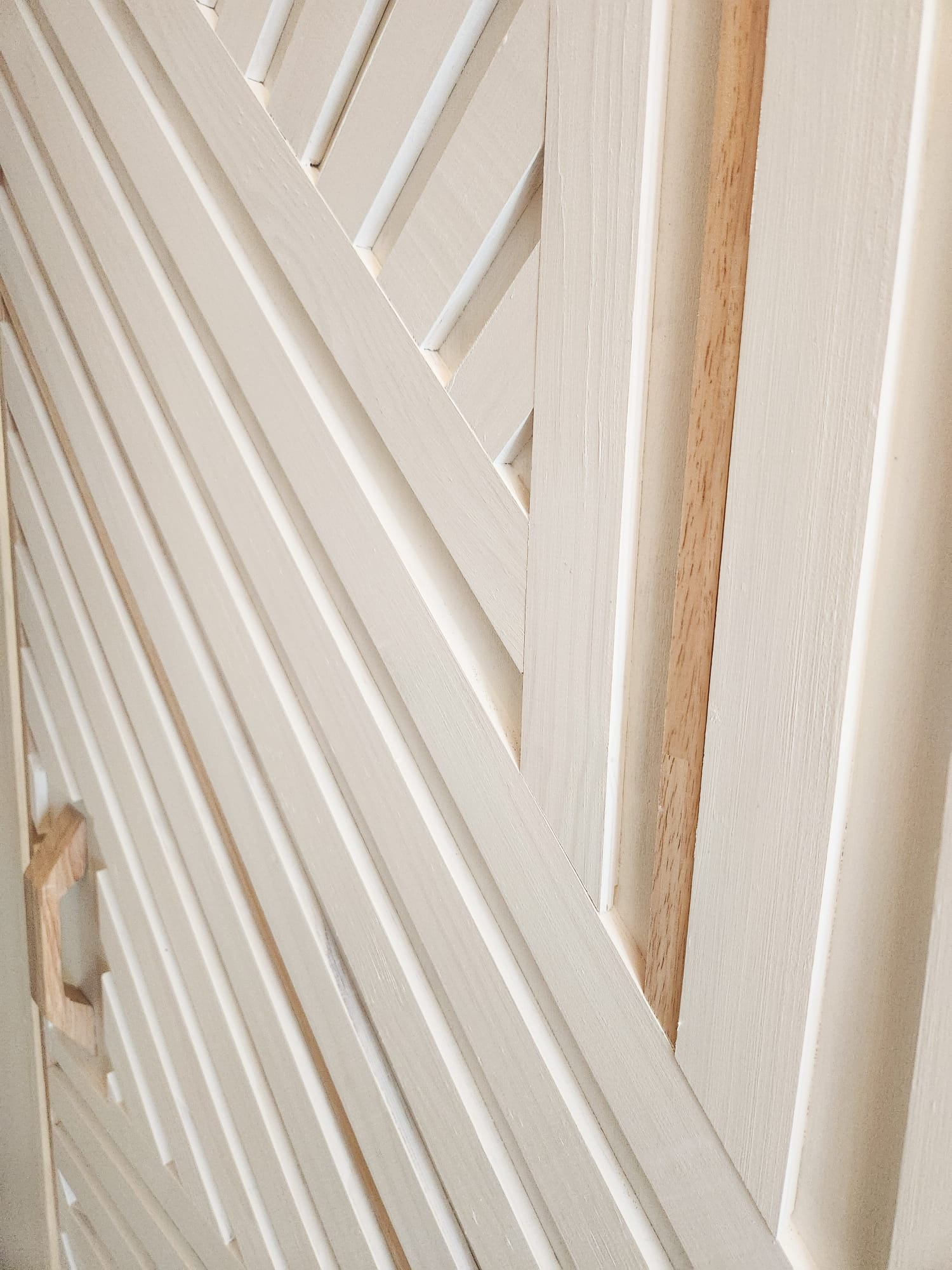 Porte coulissante blanche et bois 