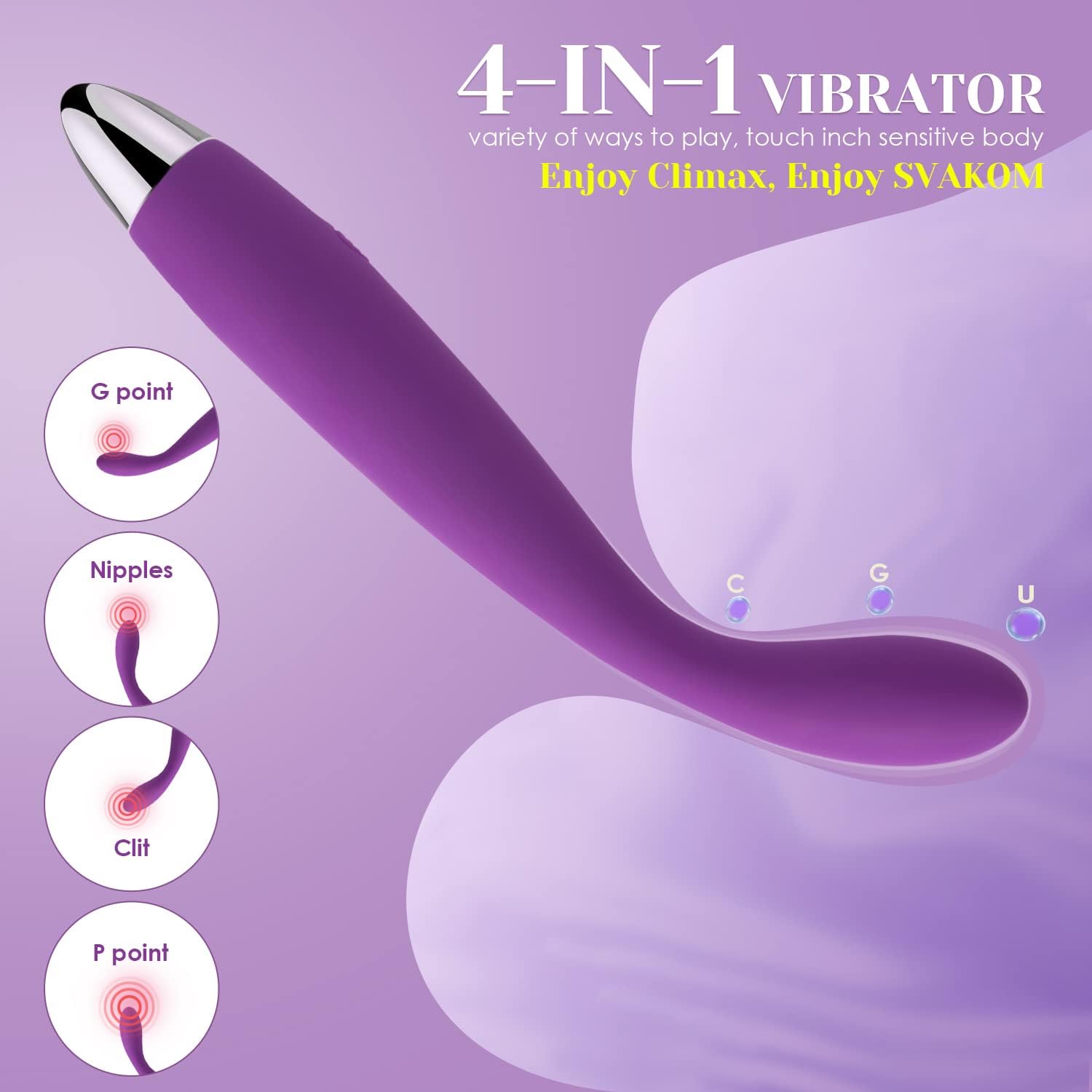 G Spot Vibrator - 8 Seconds to Climax Finger Shaped Waterproof Vibes for Women - 5 * 5 Vibrations Clit Nipple Personal Massagers