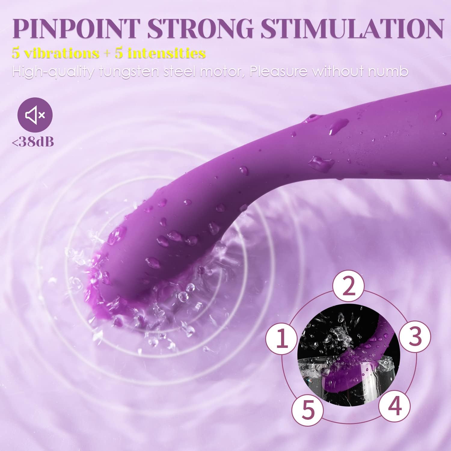 G Spot Vibrator - 8 Seconds to Climax Finger Shaped Waterproof Vibes for Women - 5 * 5 Vibrations Clit Nipple Personal Massagers 