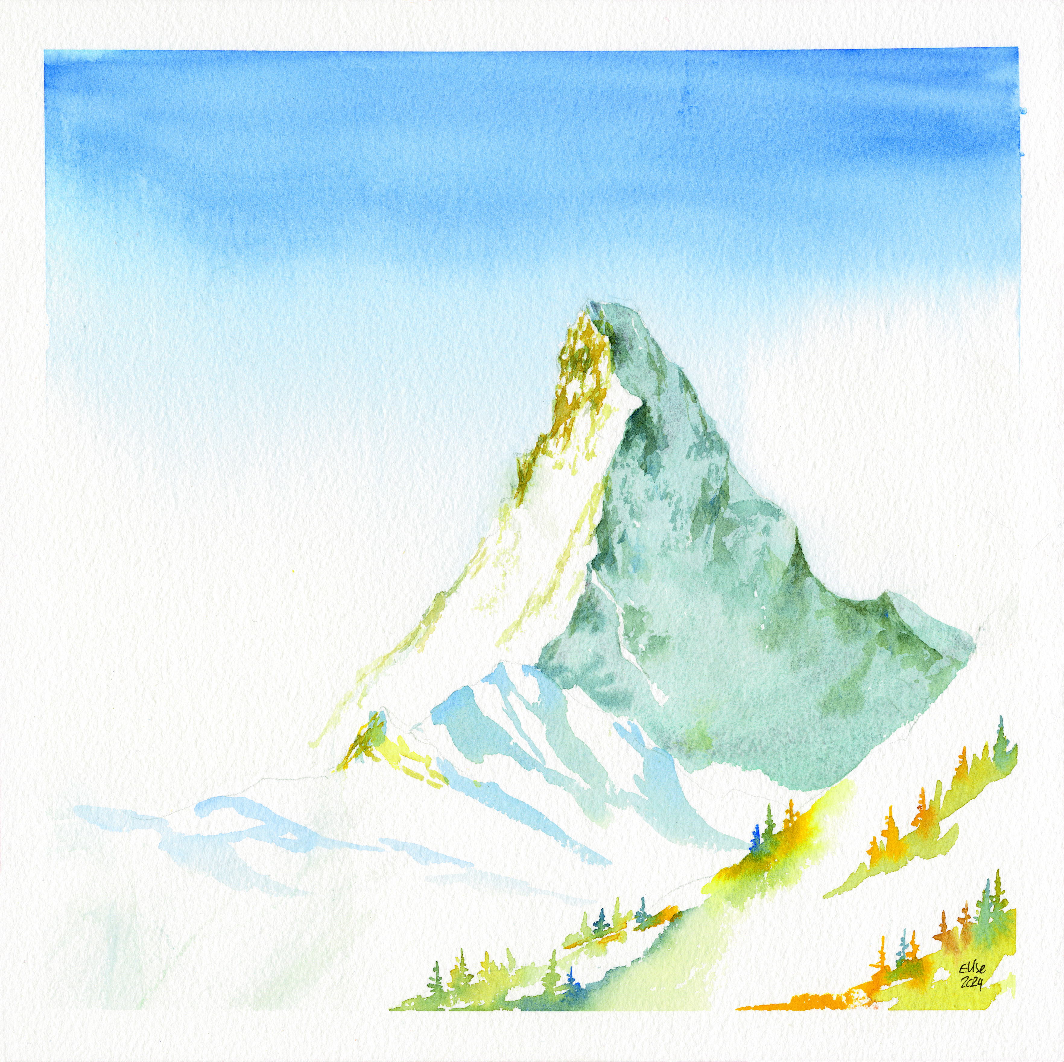 Le Cervin - Aquarelle originale