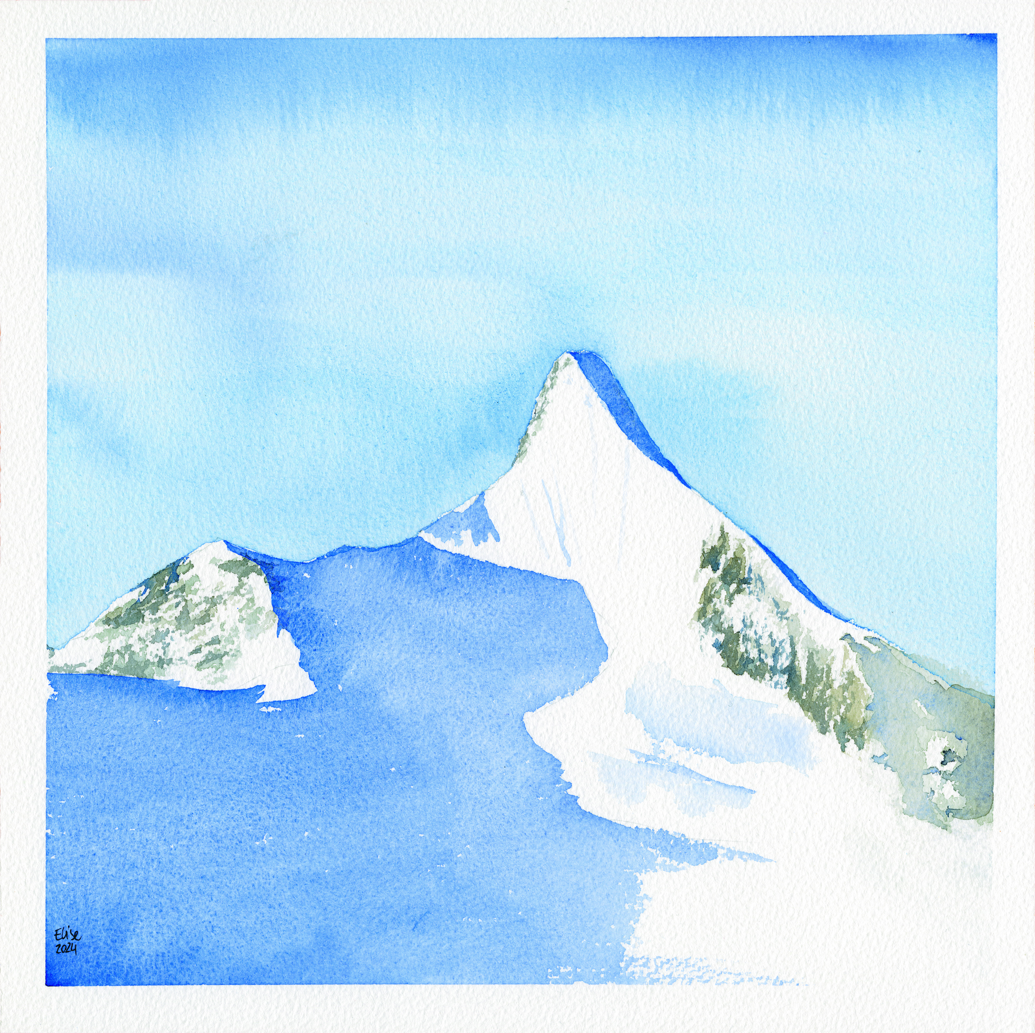 L'Ober Gabelhorn - Aquarelle originale