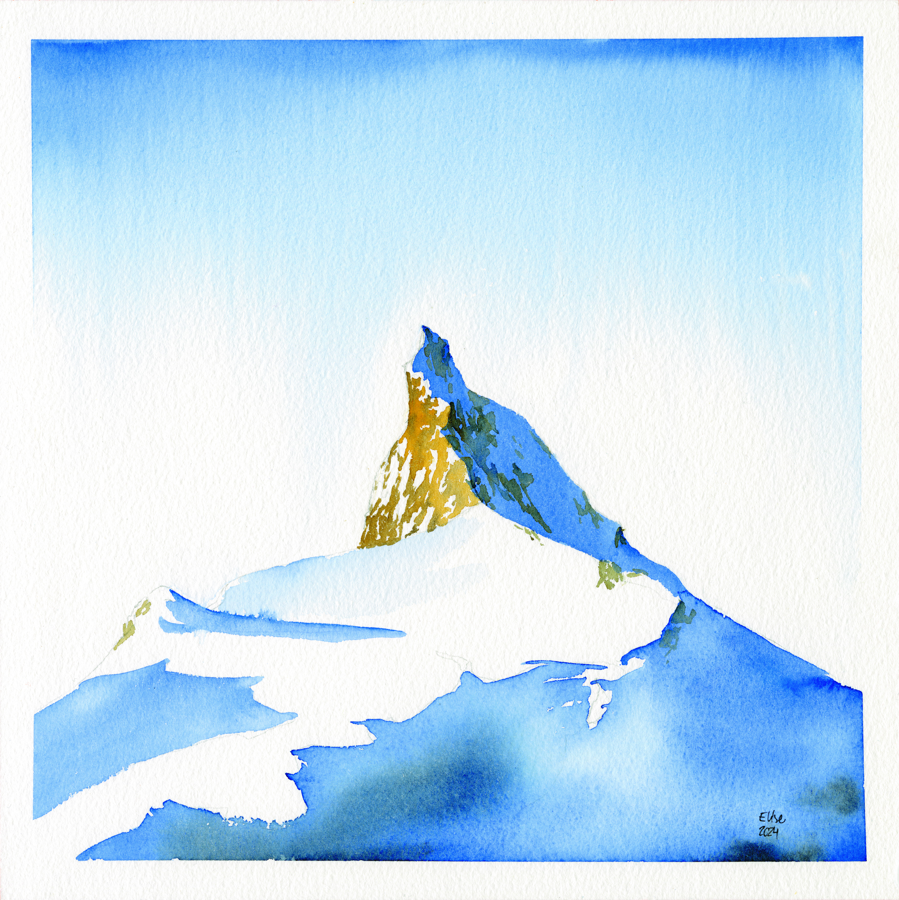 Le Zinalrothorn - Aquarelle originale