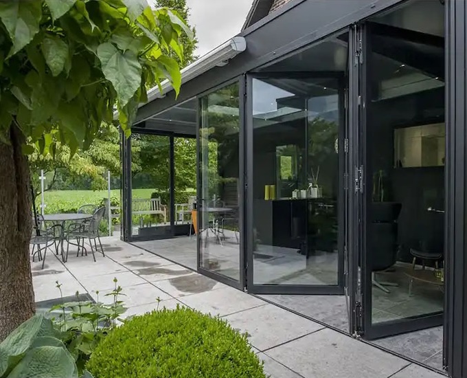 Aluminum Folding Doors - Opens from center