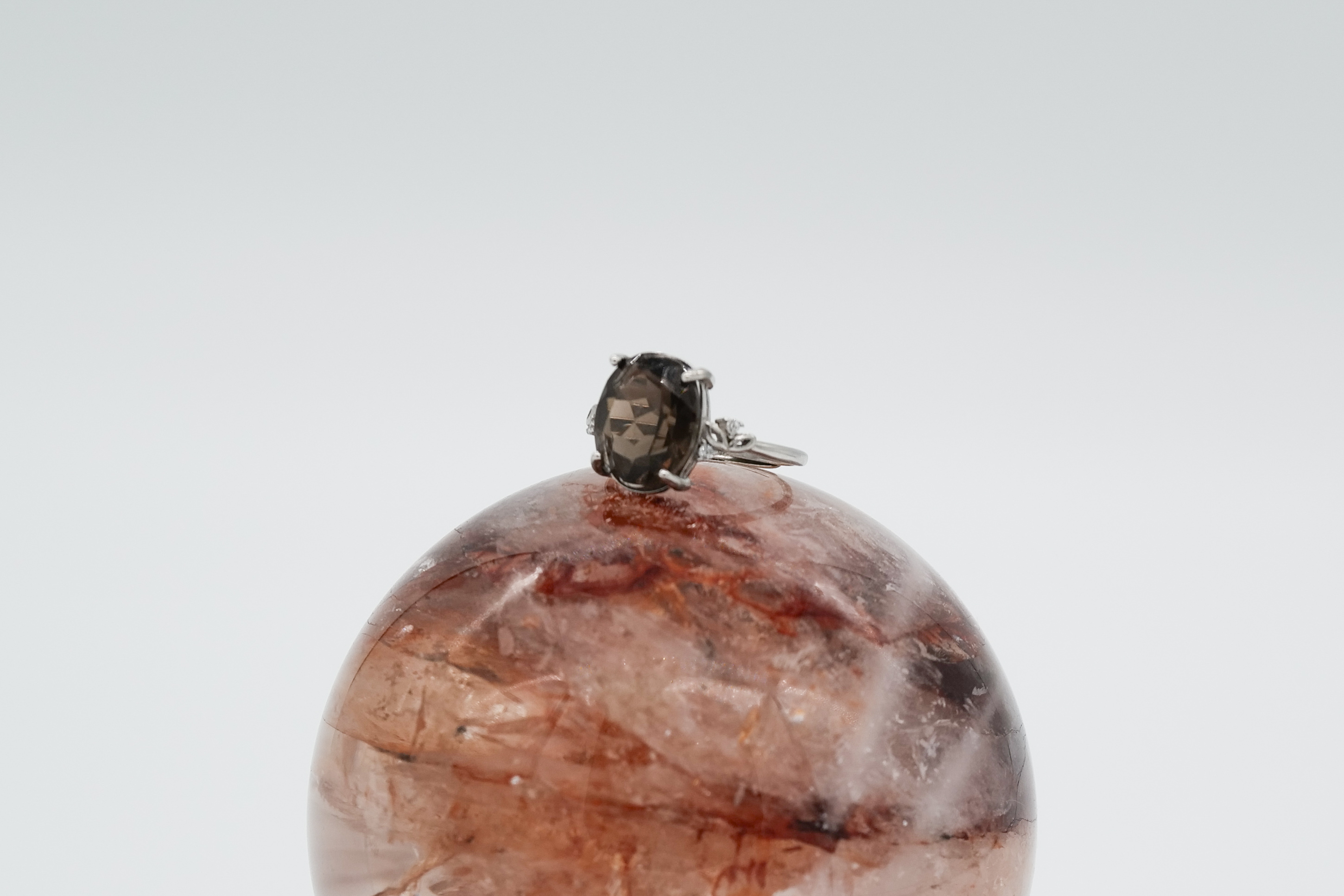 Anillo de cuarzo ahumado