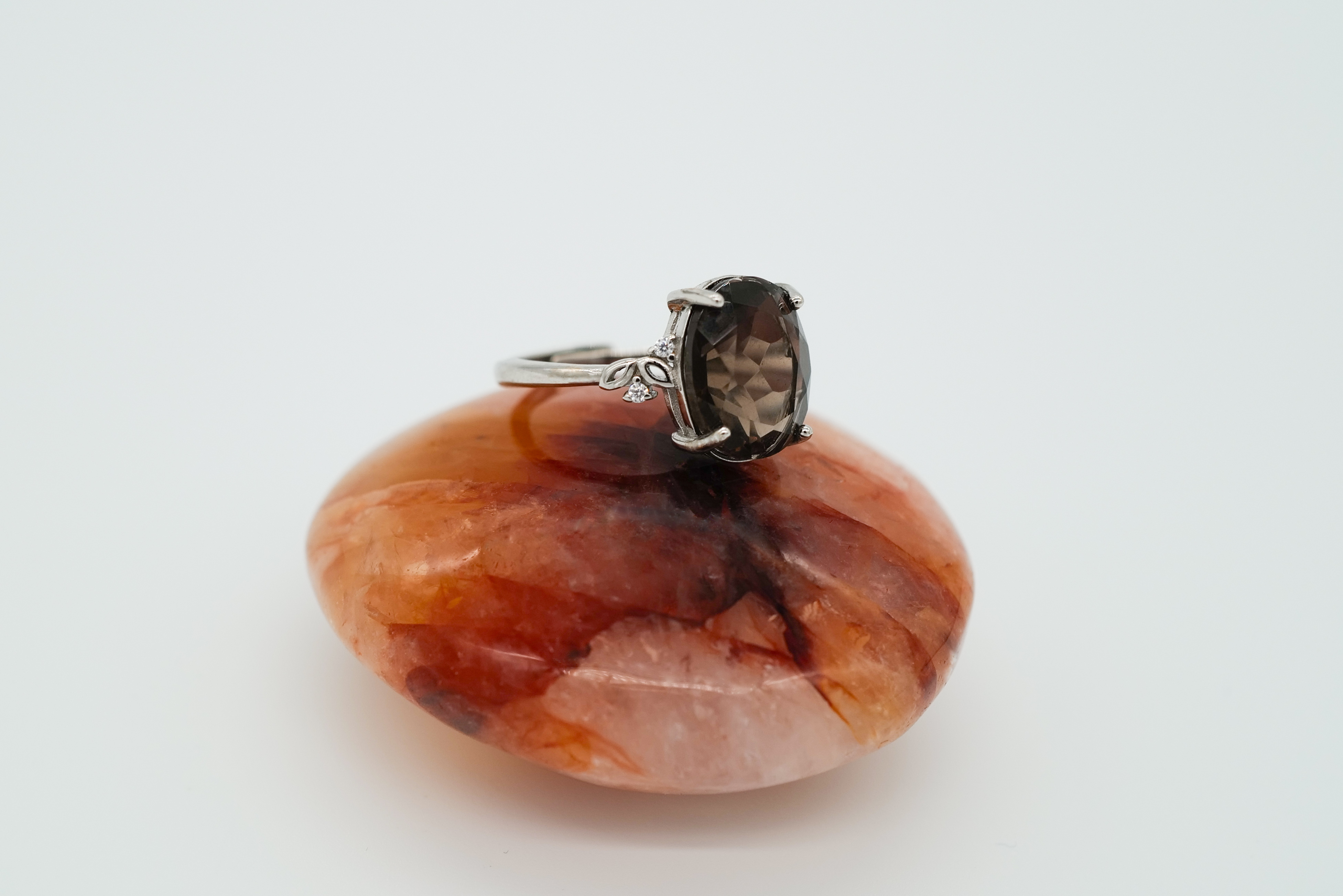 Anillo de cuarzo ahumado