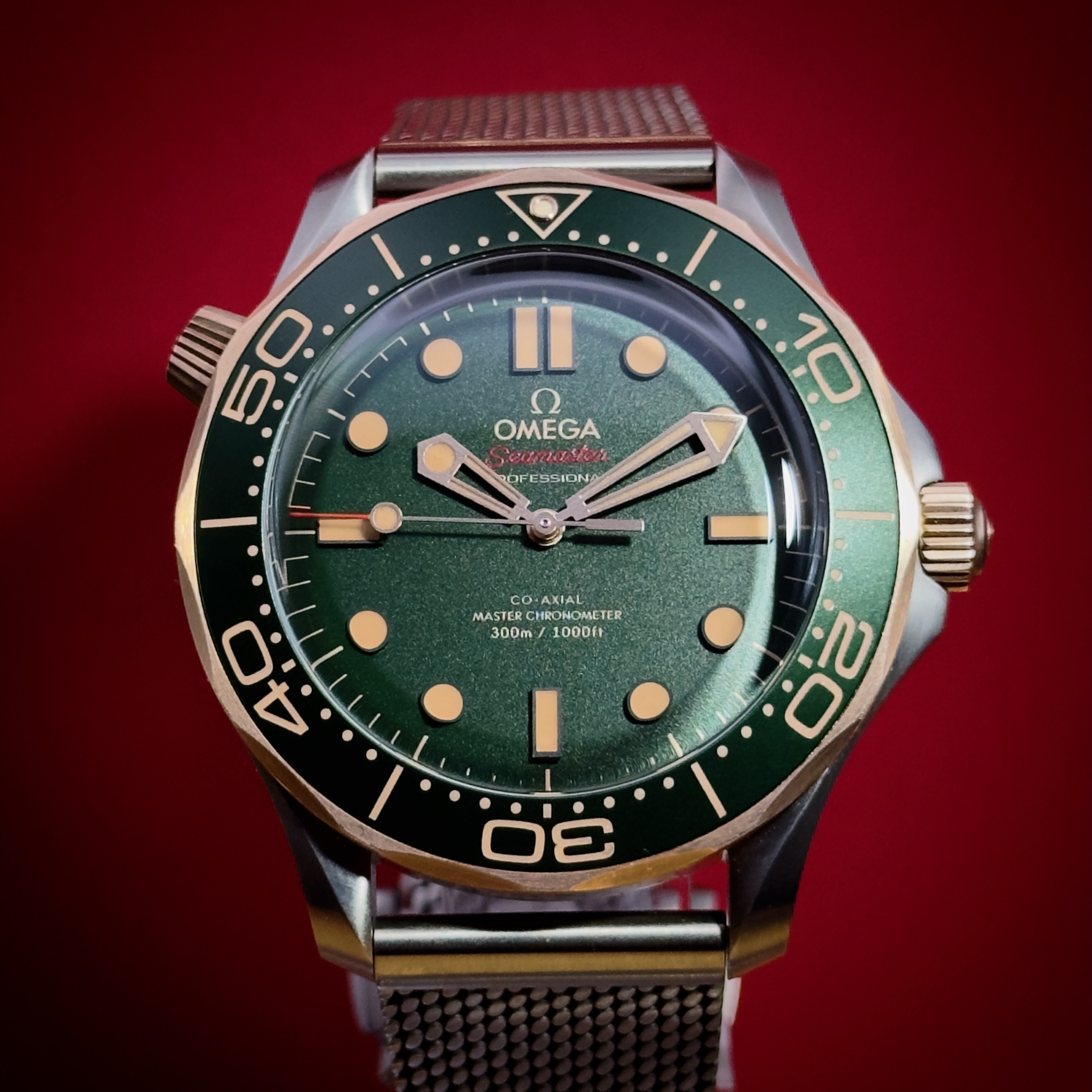 Omega Seamaster Diver 300M Titanium & Bronze Gold | Green Dial