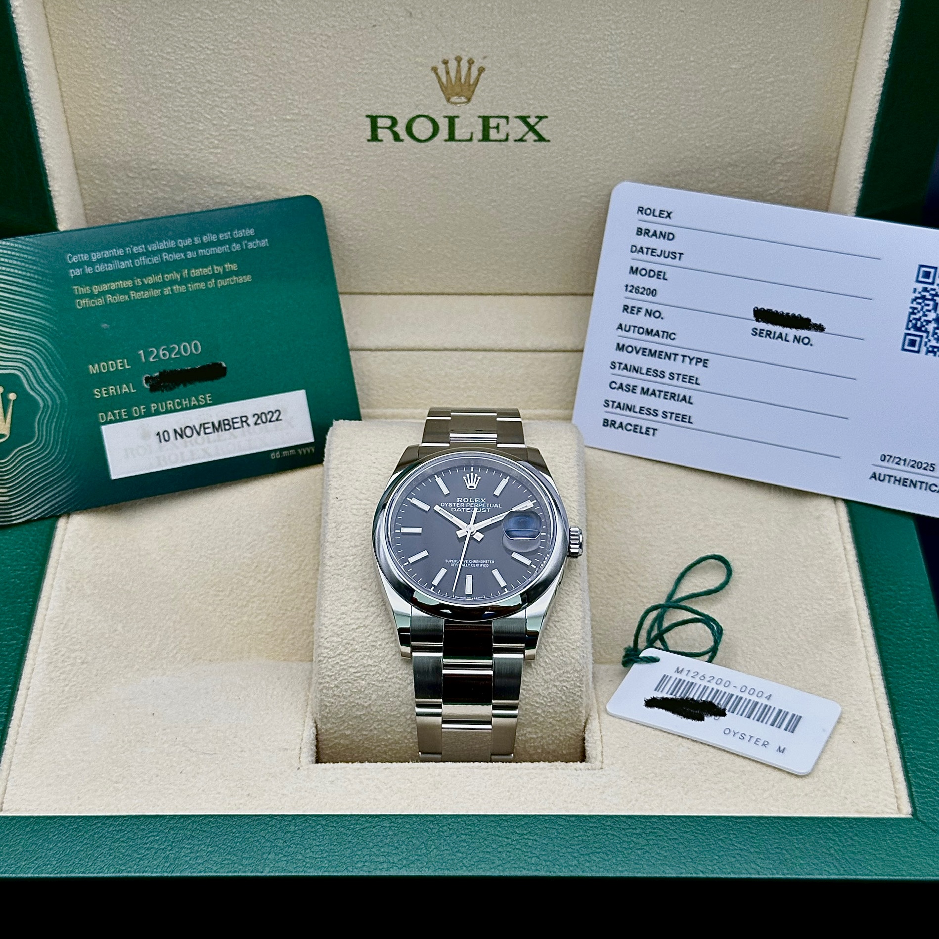 Rolex DateJust 36mm Black Dial