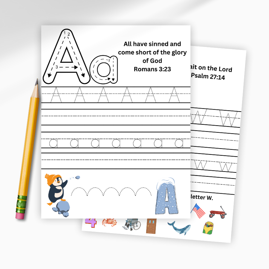 A-Z Bible Handwriting Practice Worksheets