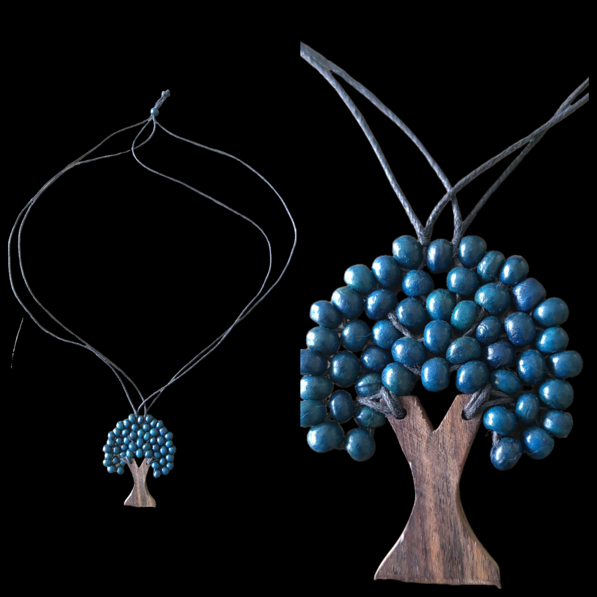 Necklace with Wooden Tree Pendant