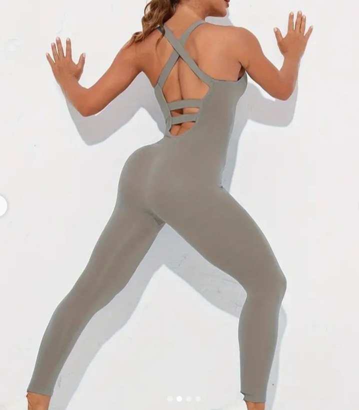Yoga Fitness Jumpsuits (Black and Grey)