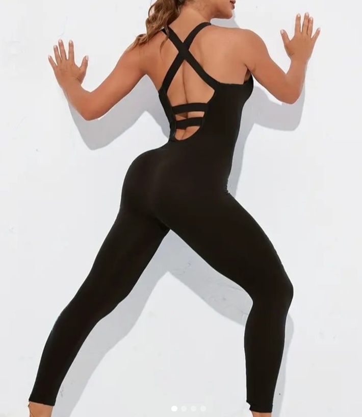 Yoga Fitness Jumpsuits (Black and Grey)