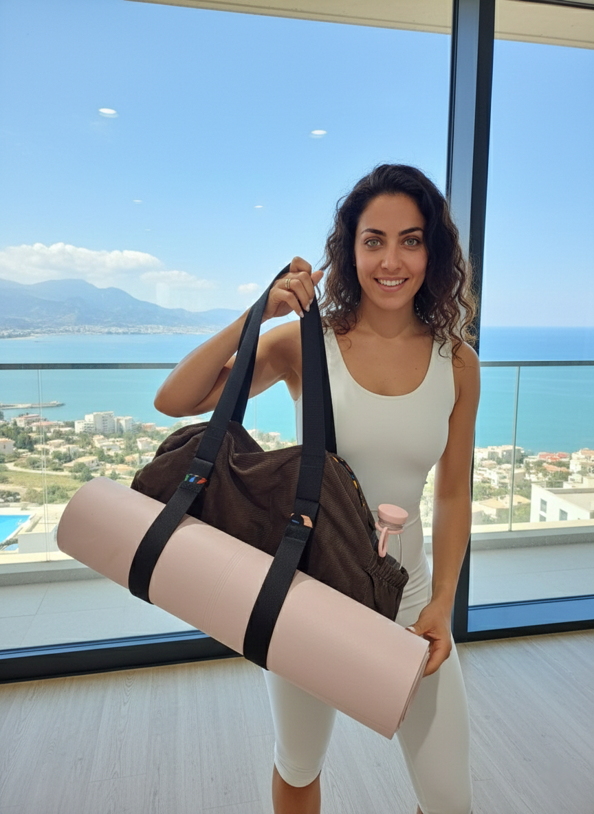 Corduroy Bag with Adjustable Yoga Mat Straps