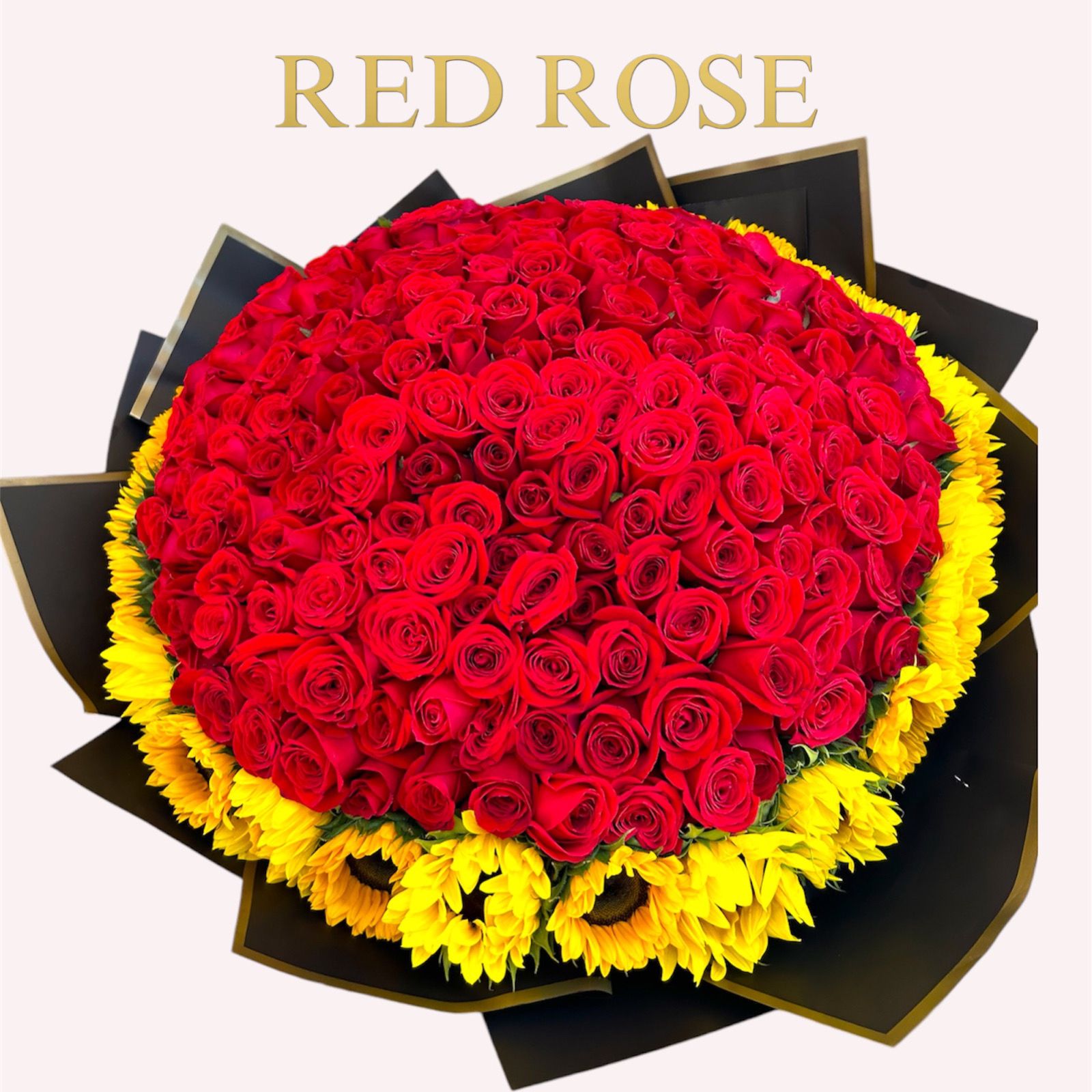 150 rosas y 26 girasoles