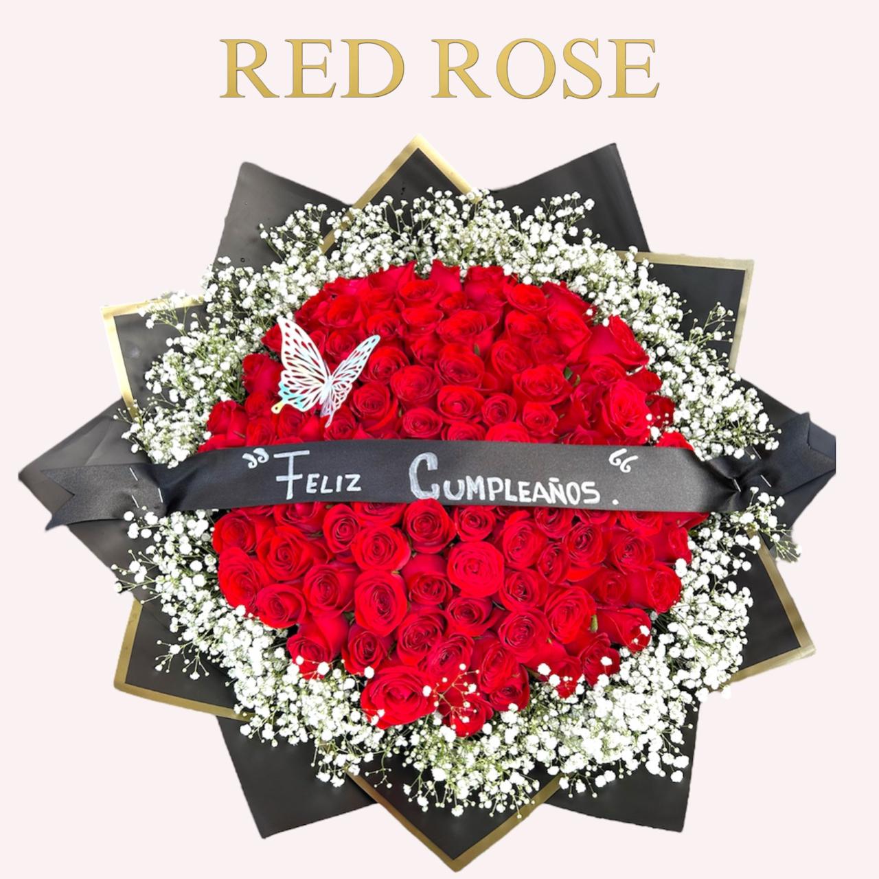 100 Rosas rojas con nube alrededor