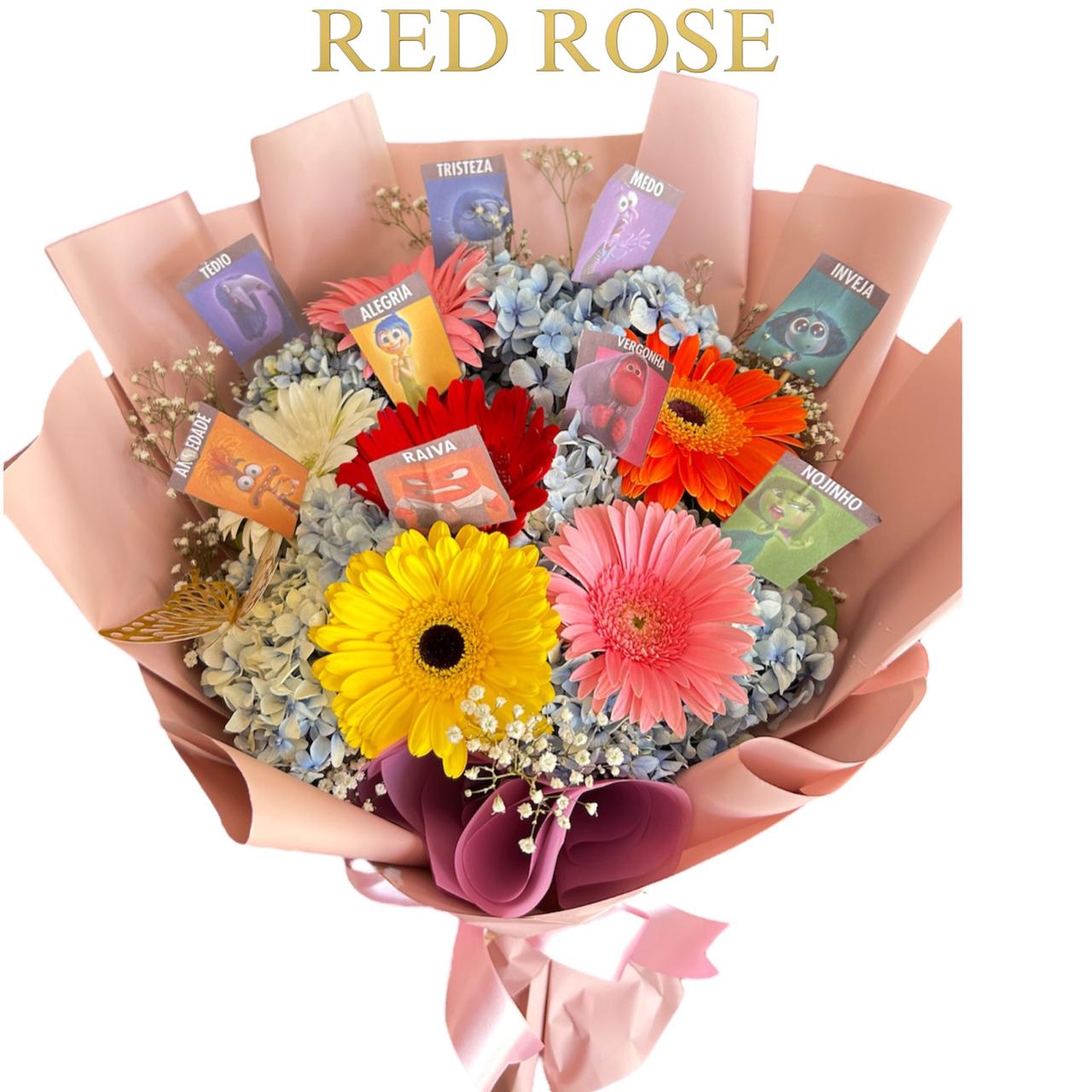 Buquet de 6 Gerberas y 7 Hortencias