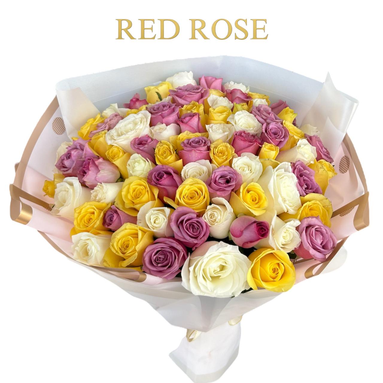 75 Rosas con 3 distintos colores