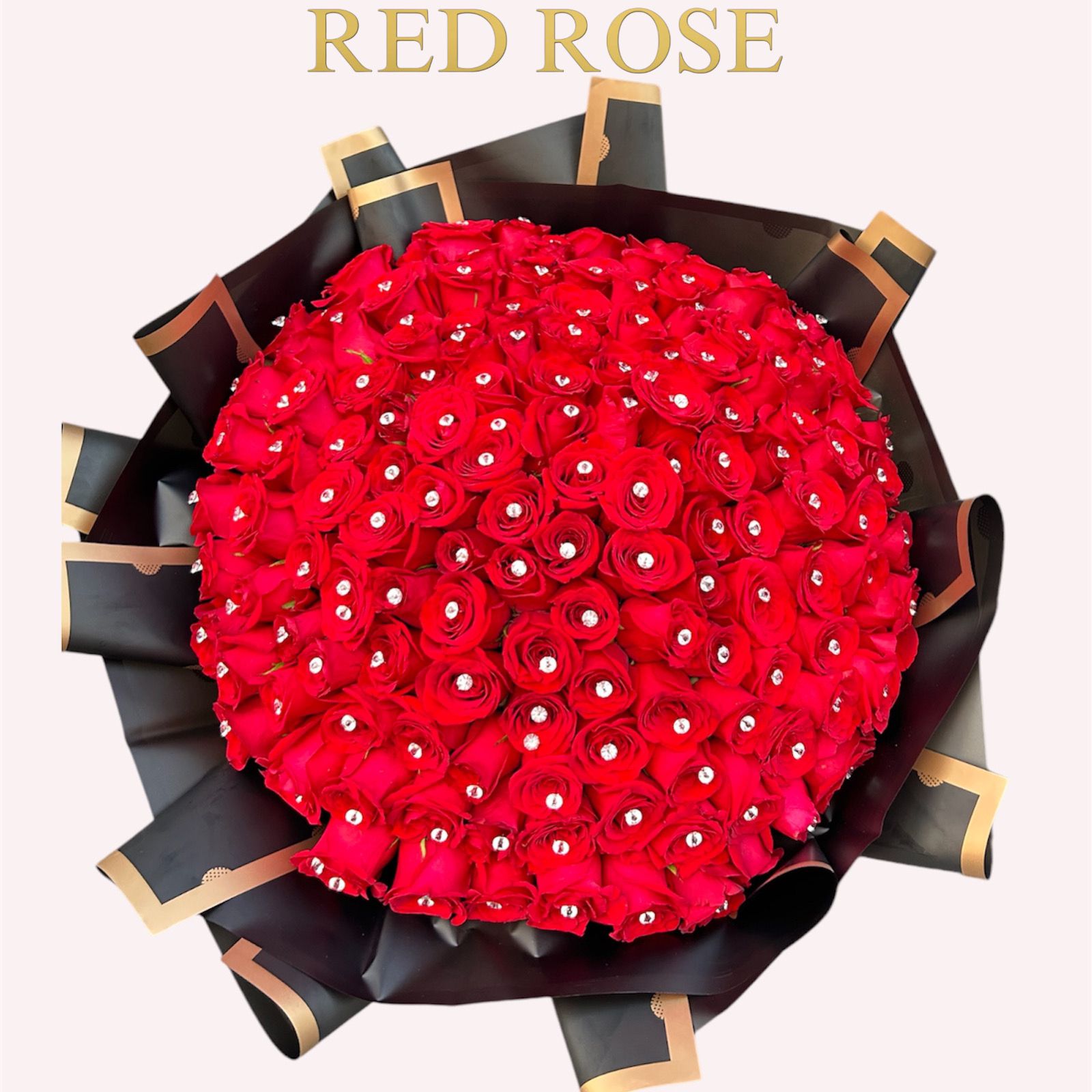 100 Rosas rojas con diamantes