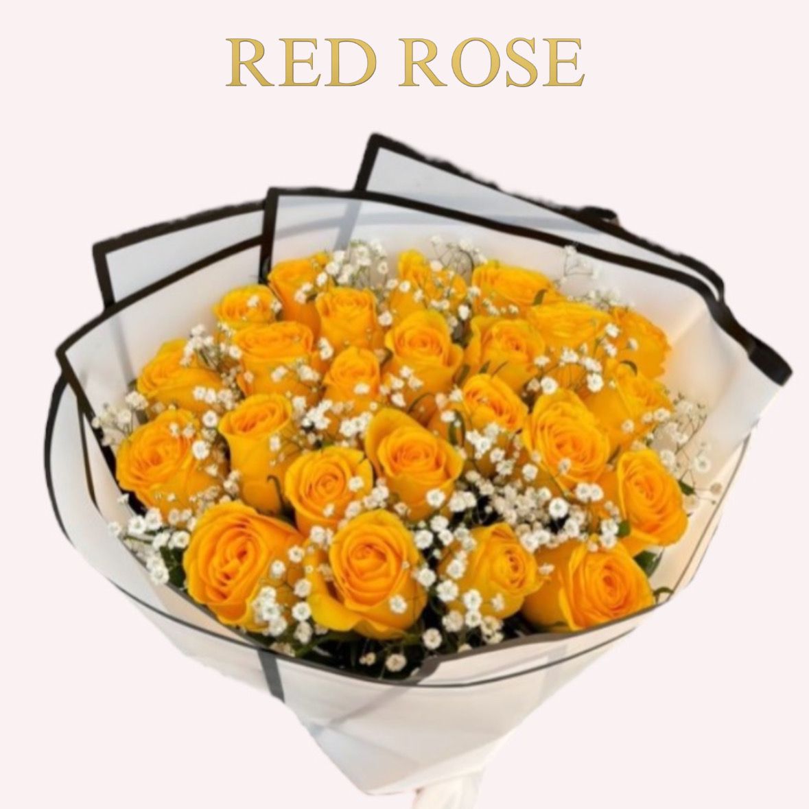 Buquet de 24 rosas amarillas con nube