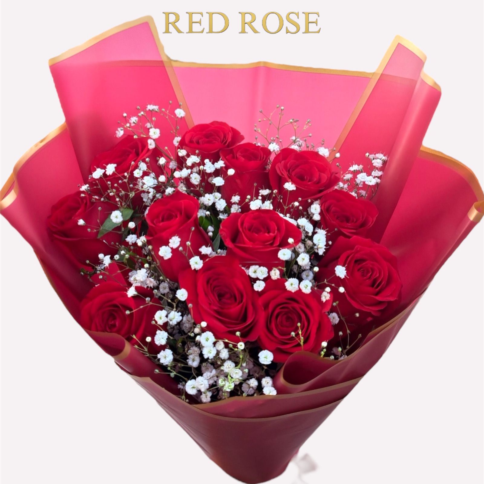 Ramo con 12 rosas en forma de Buquet