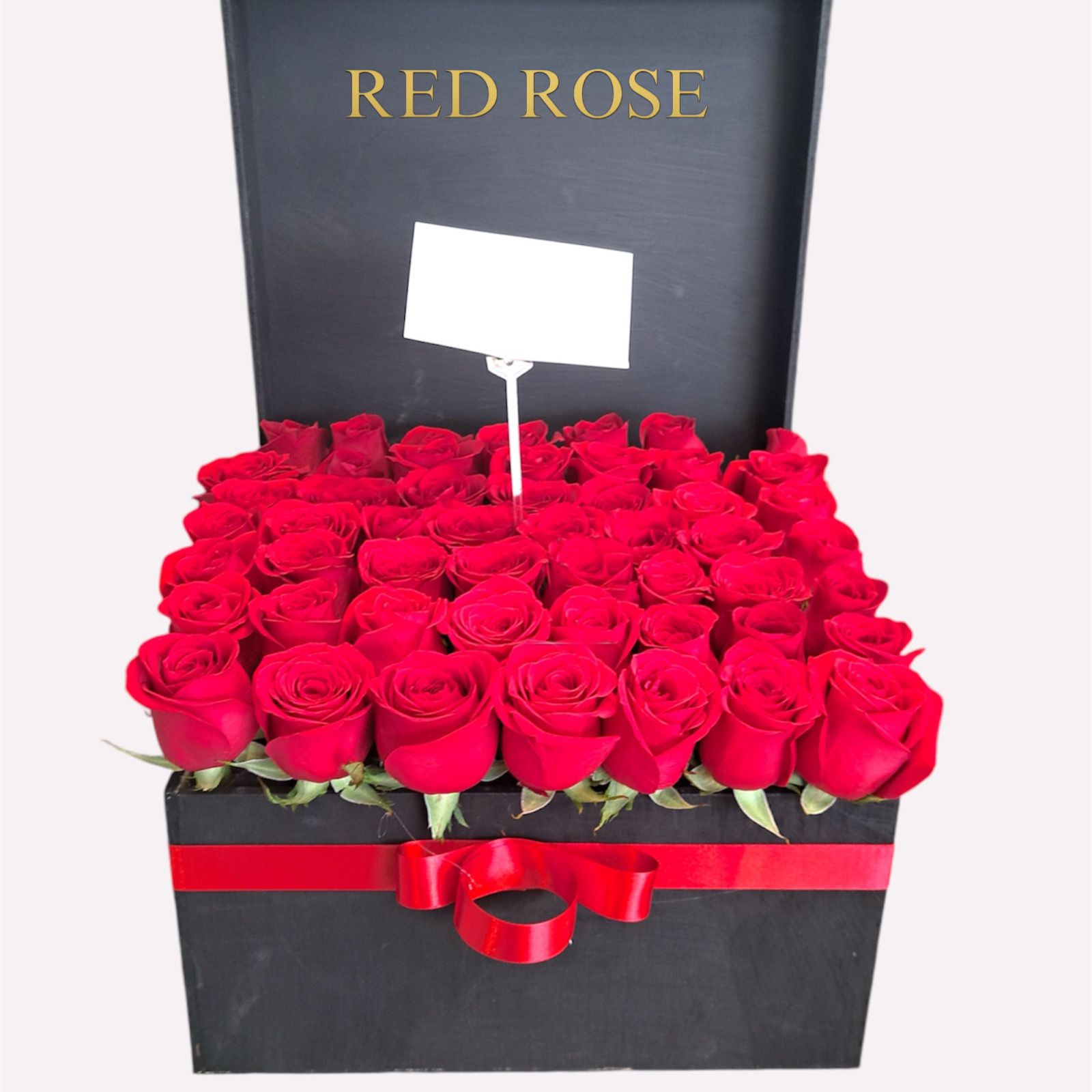 Caja con 50 rosas rojas