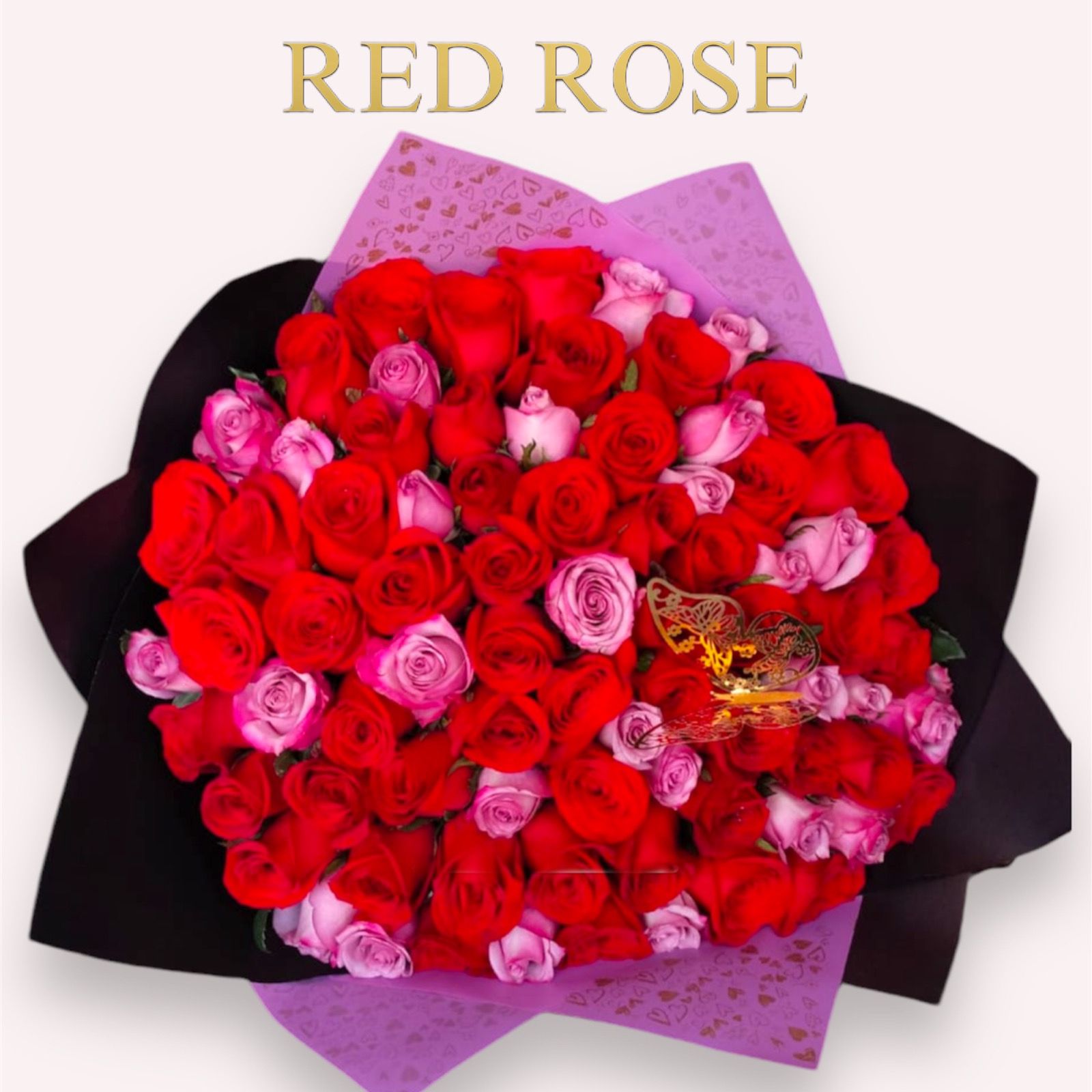 75 rosas rojas y lilas