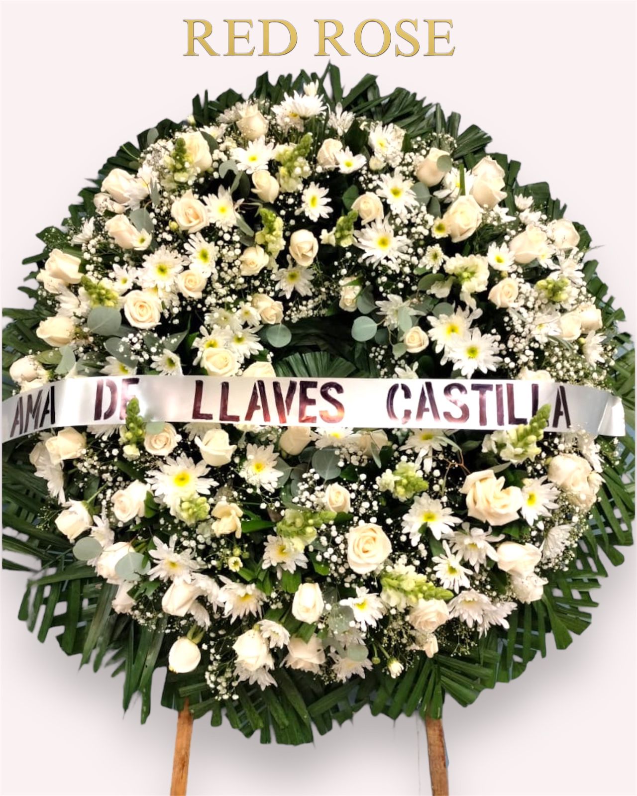 Corona de 100 rosas y flores extras 