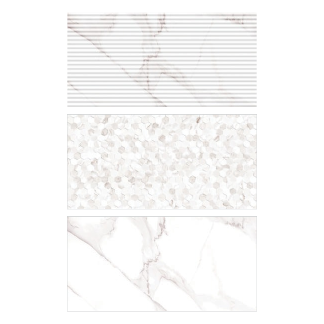 Small Liner Globe Matt White Wall Tiles 300x600mm - Box of 5 (10 Sq. Ft.)