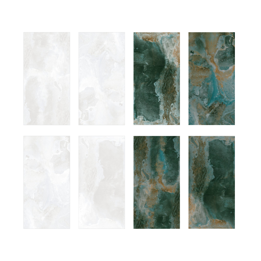 Metallic - 116 Teal/White Tiles – Bold & Radiant