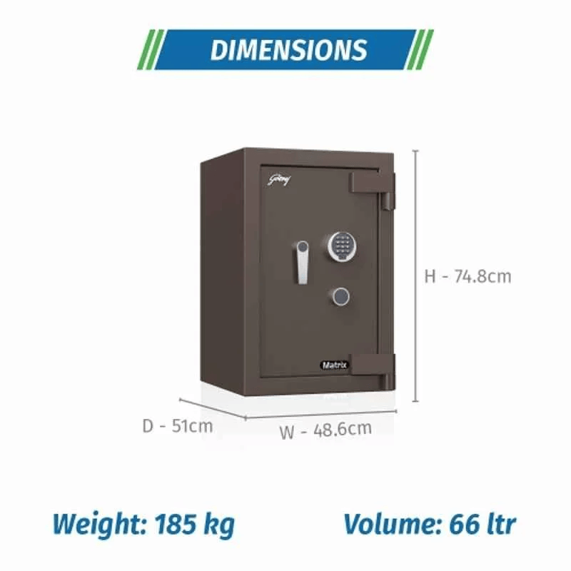 Title: Godrej Matrix 2414 Electronic Digital Safe Locker with Key Lock