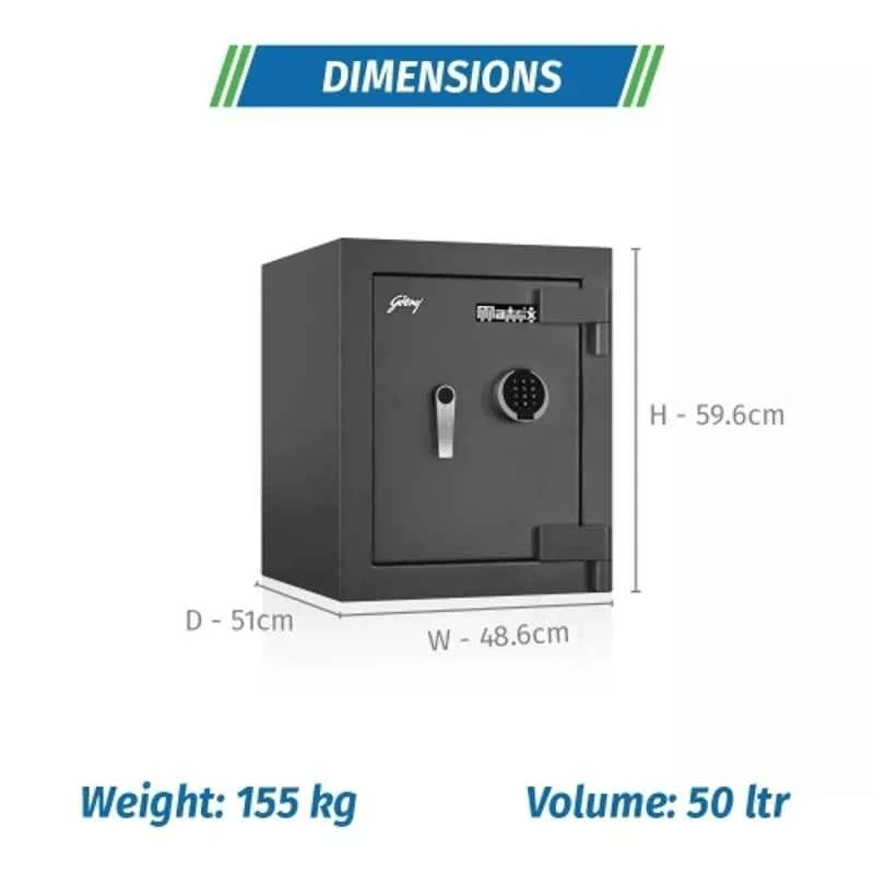  Godrej Matrix 1814 EL 50L Ebony Digital Safe Locker