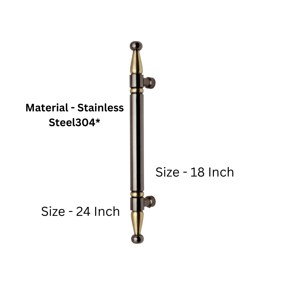 Radon Brass Main Door Handle – Available in 18-Inch & 24-Inch Sizes