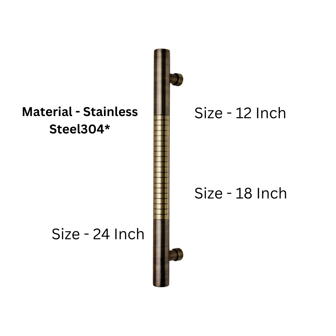 Gorza Stainless Steel 304 Main Door Handle - 12, 18, or 24 Inches (HLY)