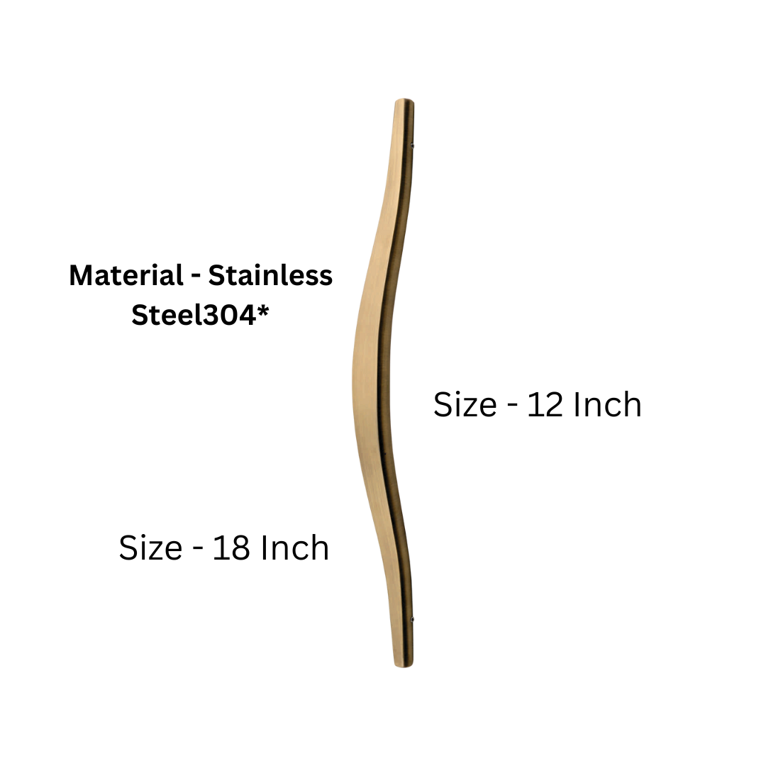 Curl Stainless Steel 304 Main Door Handle - 12 or 18 Inches (HLY)