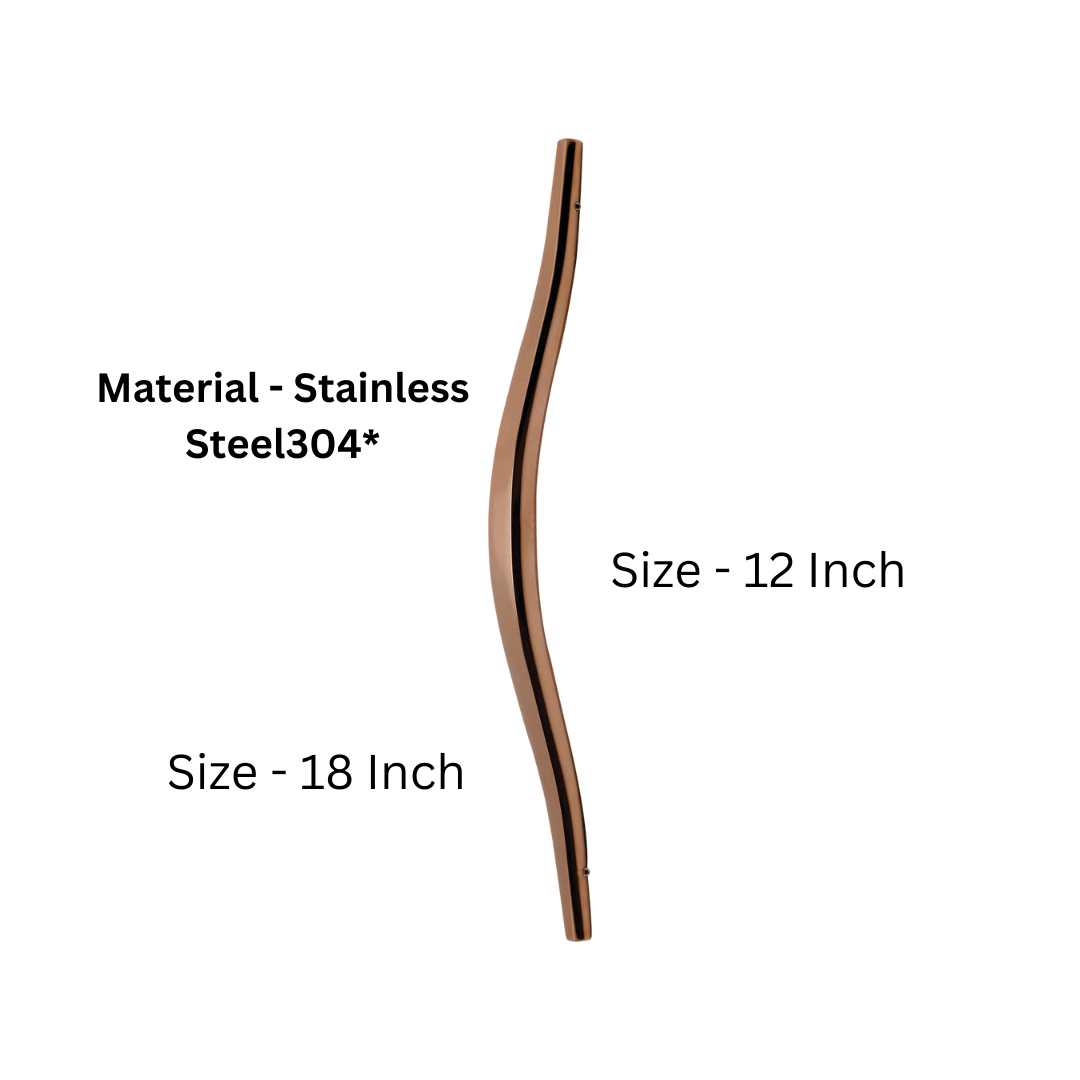 Curl Stainless Steel 304 Main Door Handle - 12 or 18 Inches (HLY)