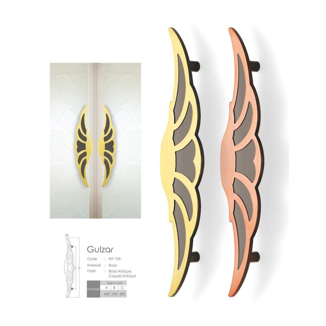 Gulzar Brass Main Door Handle (Koin) | Intterior100