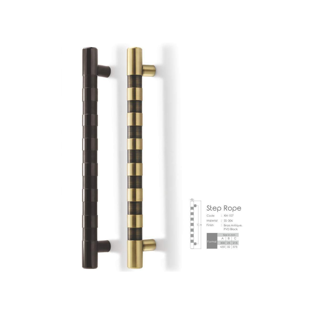 Step Rope Main Door Handle (Koin) - Graphite/Black Nickel | Intterior100