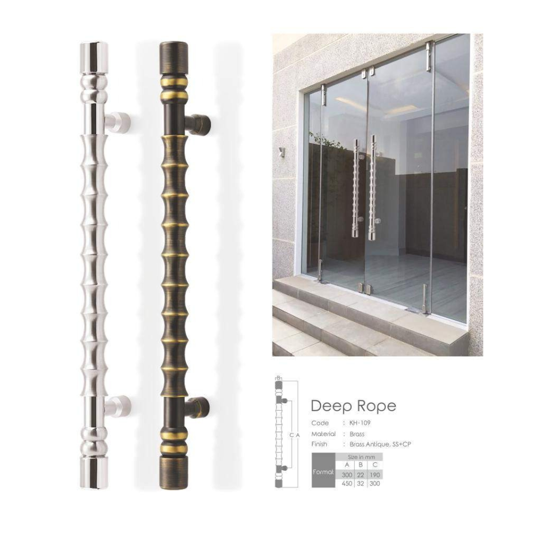 Deep Rope Main Door Handle (Koin) - Unique Design in 12 & 18 Inches | Intterior100