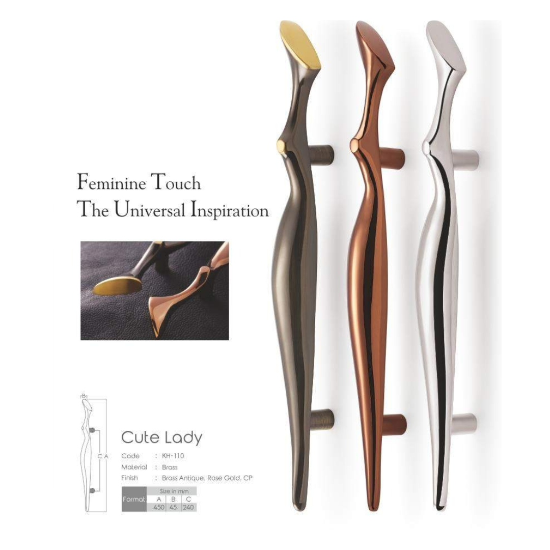 Cute Lady Main Door Handle (Koin) - Elegant 18-Inch Handle | Intterior100
