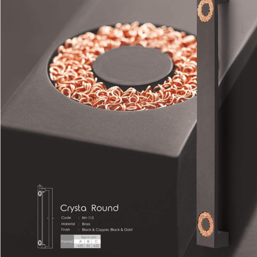 Crysta Round Main Door Handle (Koin) - 18 Inches | Elegant & Durable | Intterior100