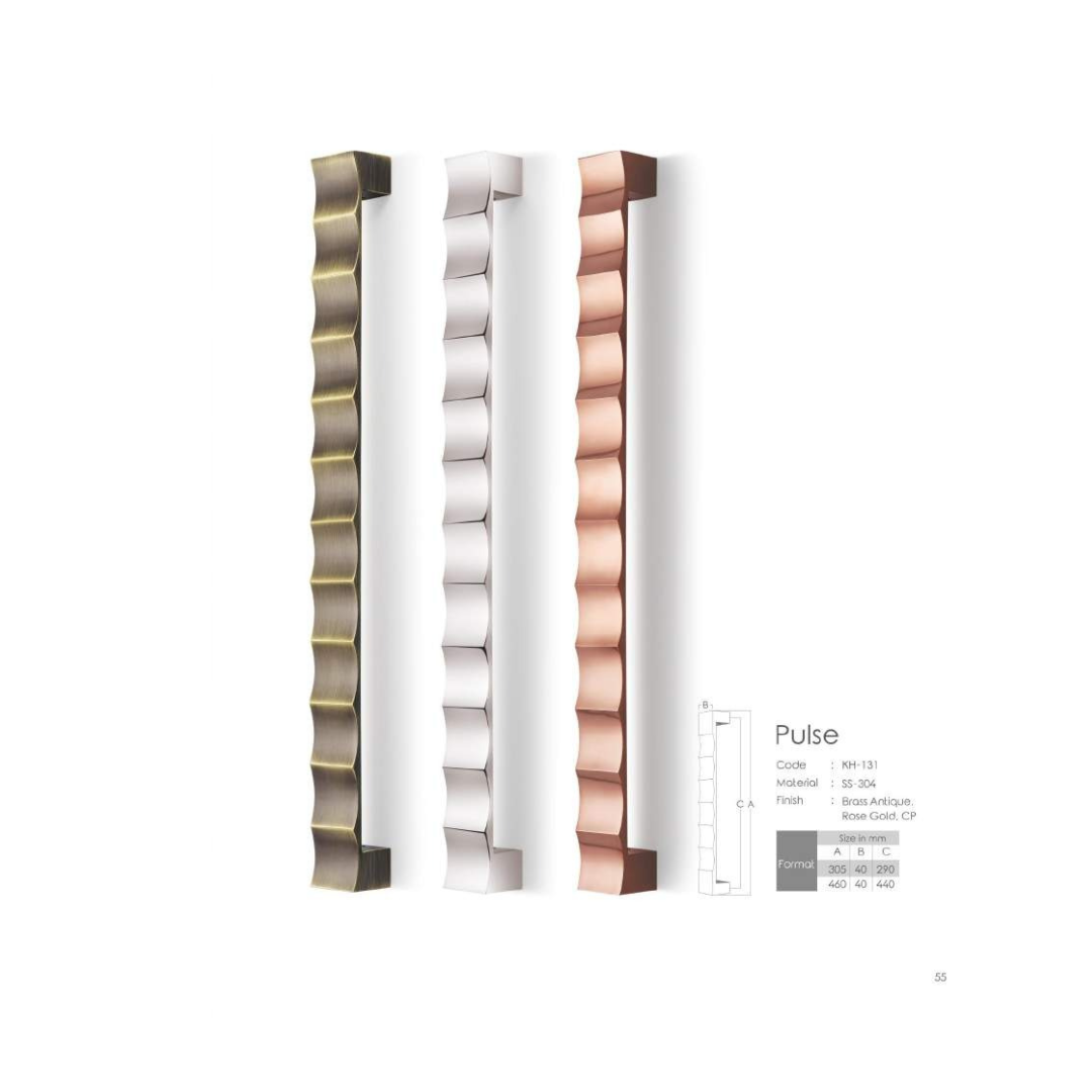 Pulse - Koin Main Door Handle | Brass Elegance