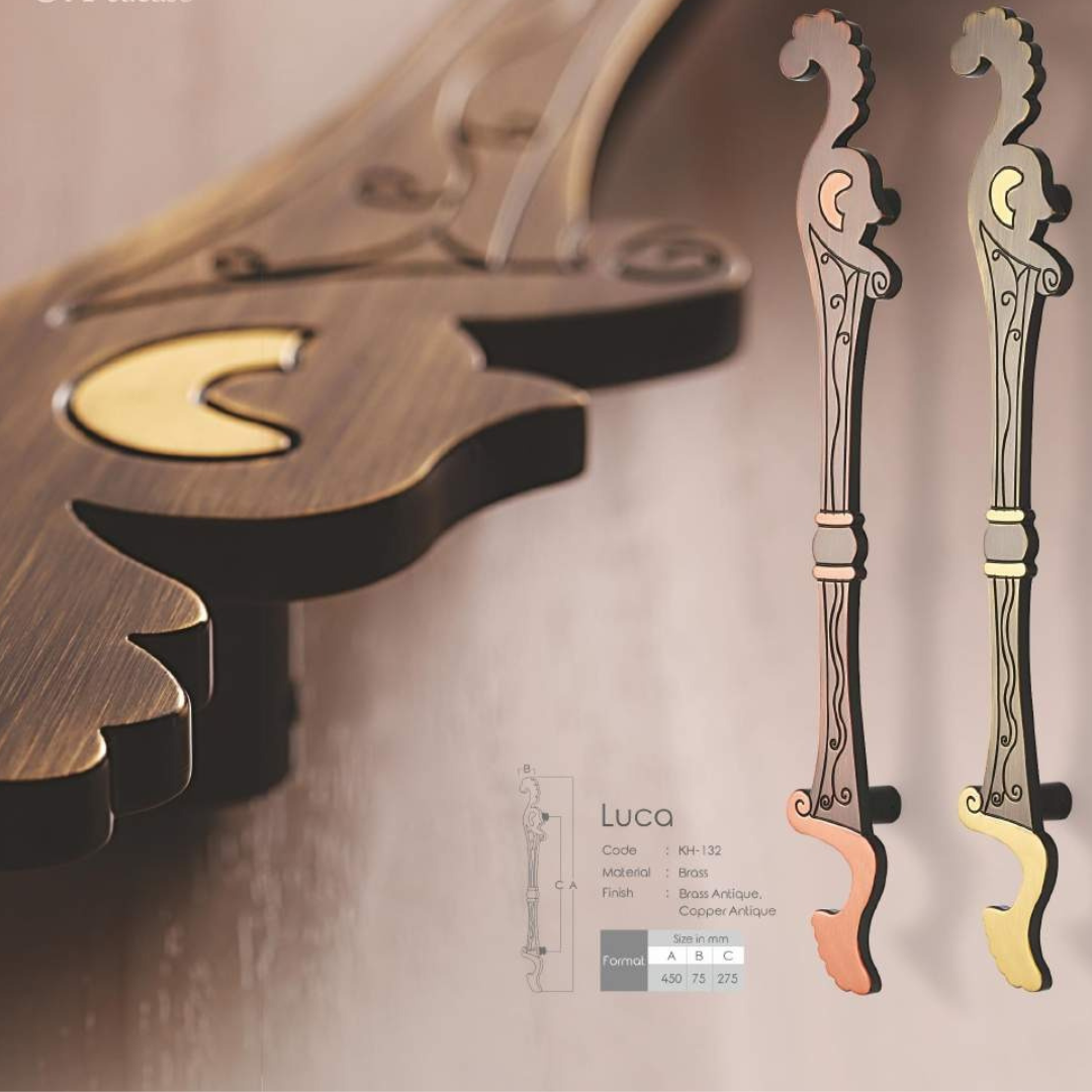 Luca - Koin Main Door Handle | Premium Brass Elegance