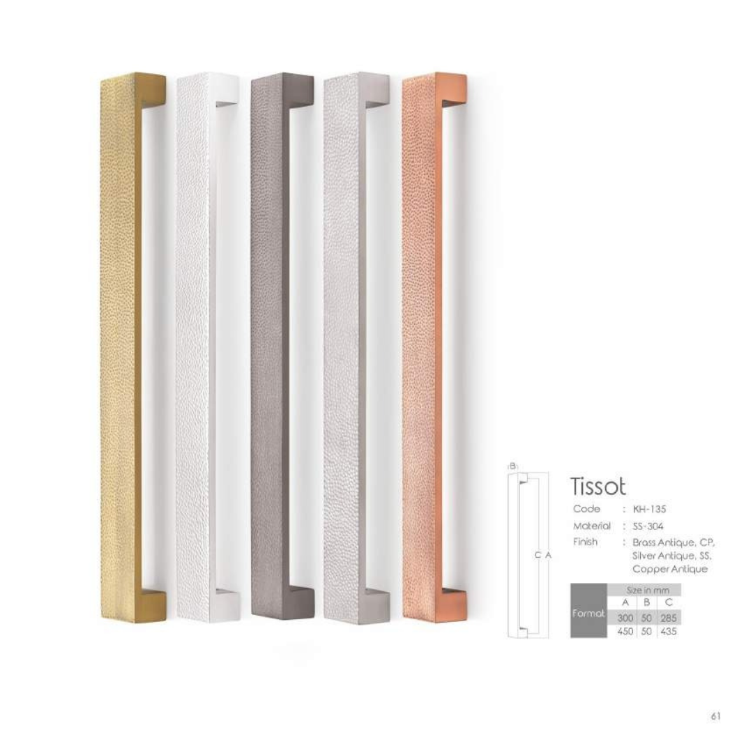 Tissot - Koin Main Door Handle | Elegant Brass Finish