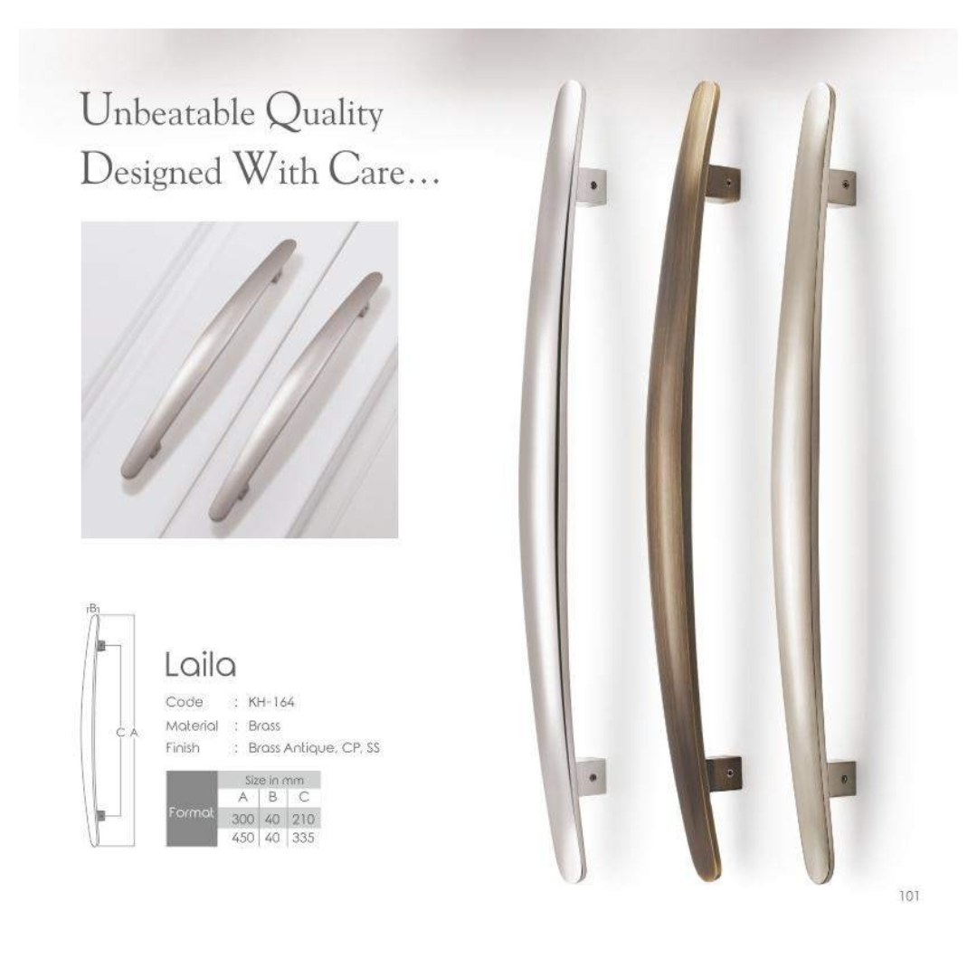 Laila Main Door Handle (Koin) – 12 & 18 Inches | Elegant & Durable | Intterior100