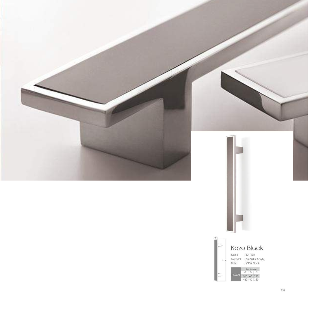 Kazo Black Main Door Handle (Koin) | Sleek & Durable | Intterior100